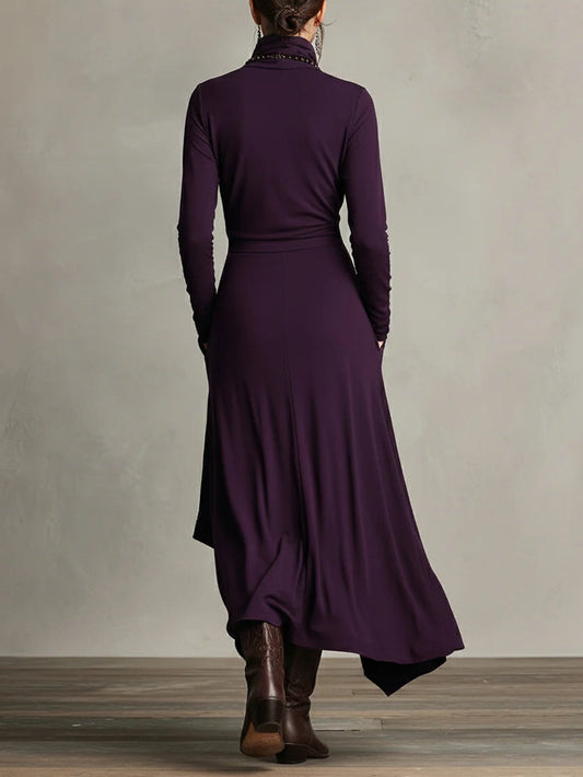 Felicja | Damska Elegancka Drapowana Sukienka Maxi