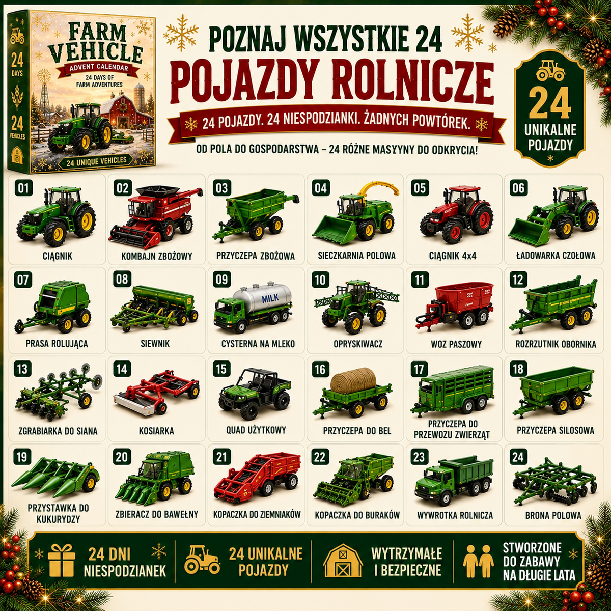 Kalendarz Adwentowy 24 Pojazdy Budowlane