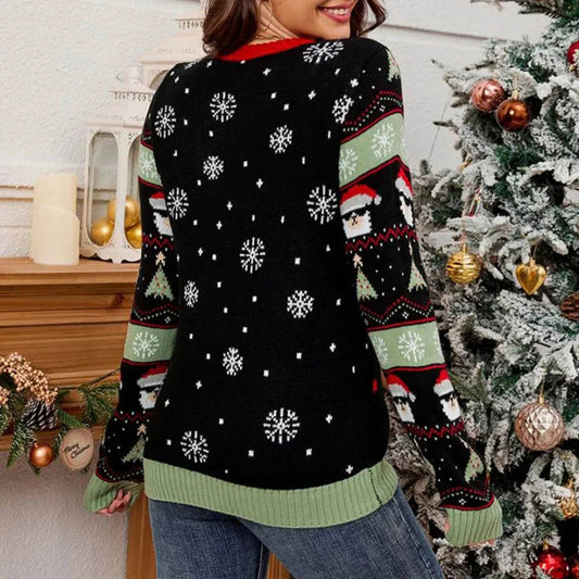 Maja | Damski Brzydki sweter świąteczny z Motywami Bożonarodzeniowymi