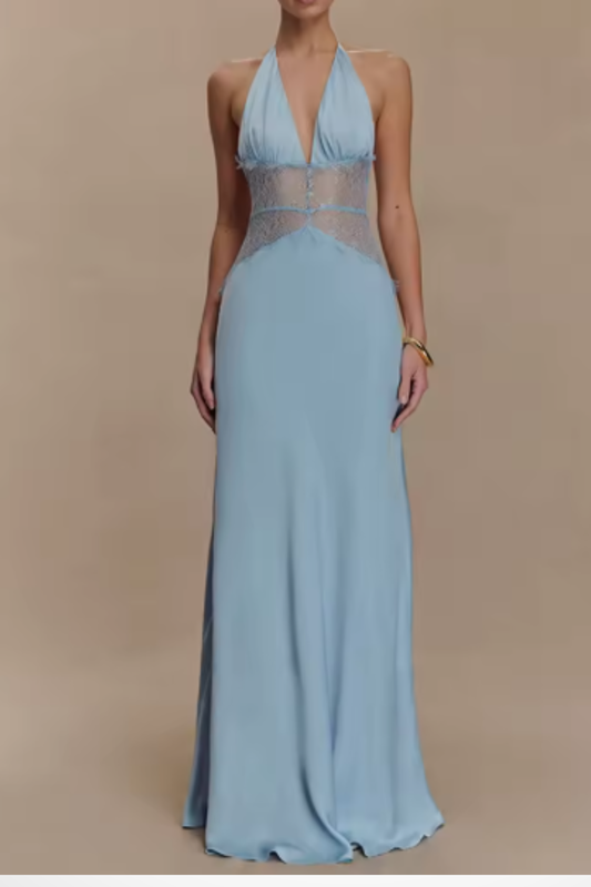 Natalia | Damska Wieczorowa Sukienka Maxi z Dekoltem Halter