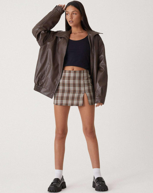 Natalia | Damskie Vintage Skórzana Kurtka Oversize
