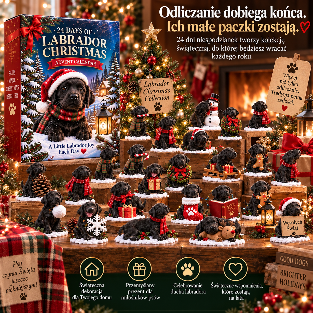 Adwentowy Kalendarz Labrador Christmas 24 Figurki