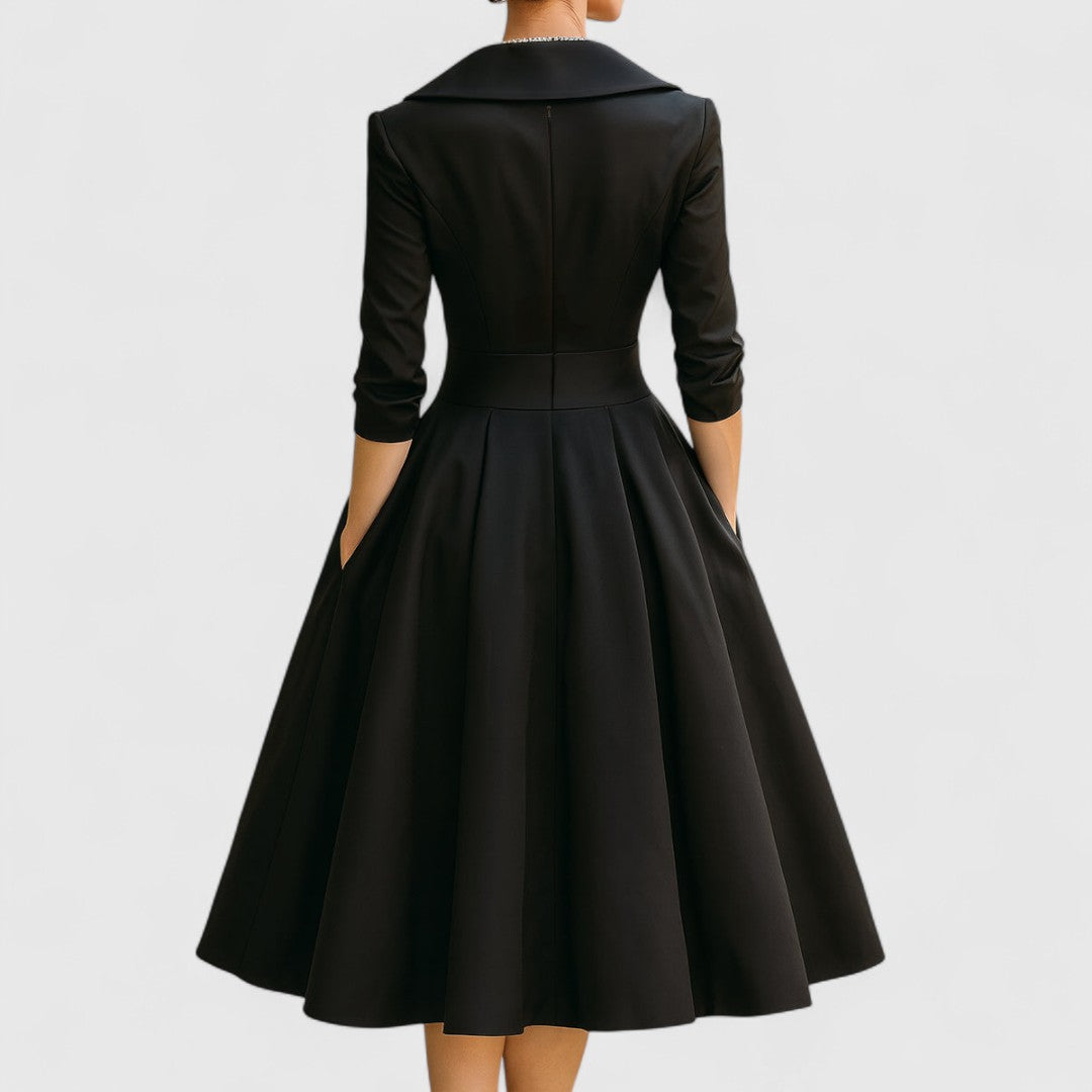 Halina | Damskie Elegancka Kopertowa Sukienka Wieczorowa Midi