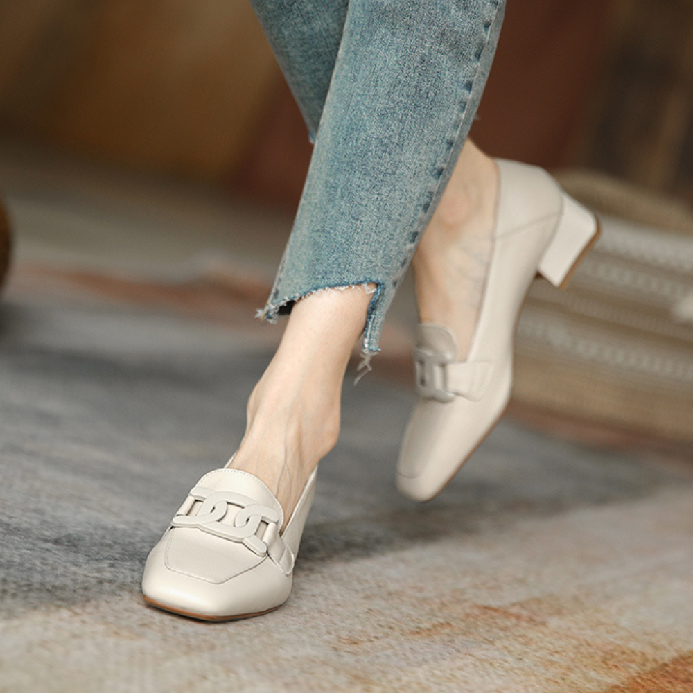 Julia | Damskie Ortopedyczne Buty Mary Jane Wsuwane na Obcasie
