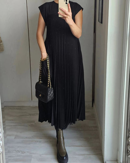Merle | Damska Elegancka Plisowana Sukienka Maxi