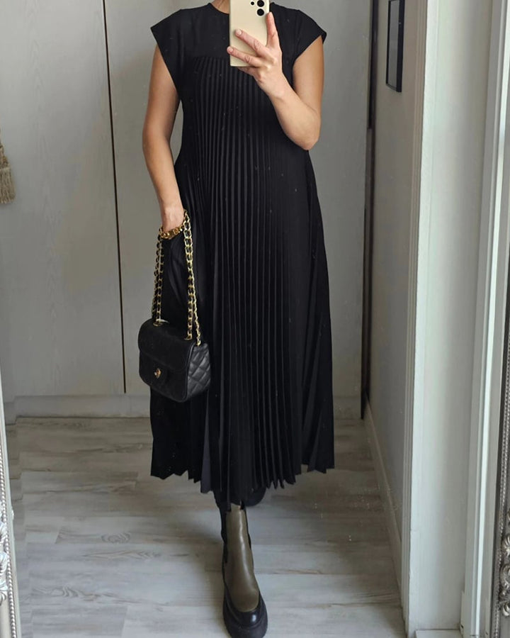 Merle | Damska Elegancka Plisowana Sukienka Maxi