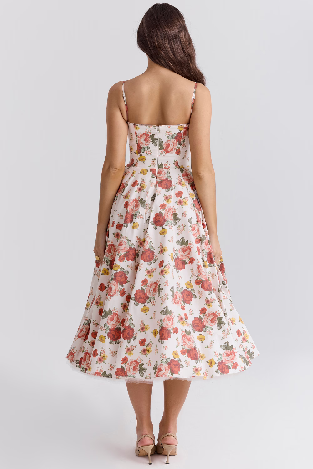Oliwia | Damska Casualowa Kwiatowa Sukienka na Wesele Midi