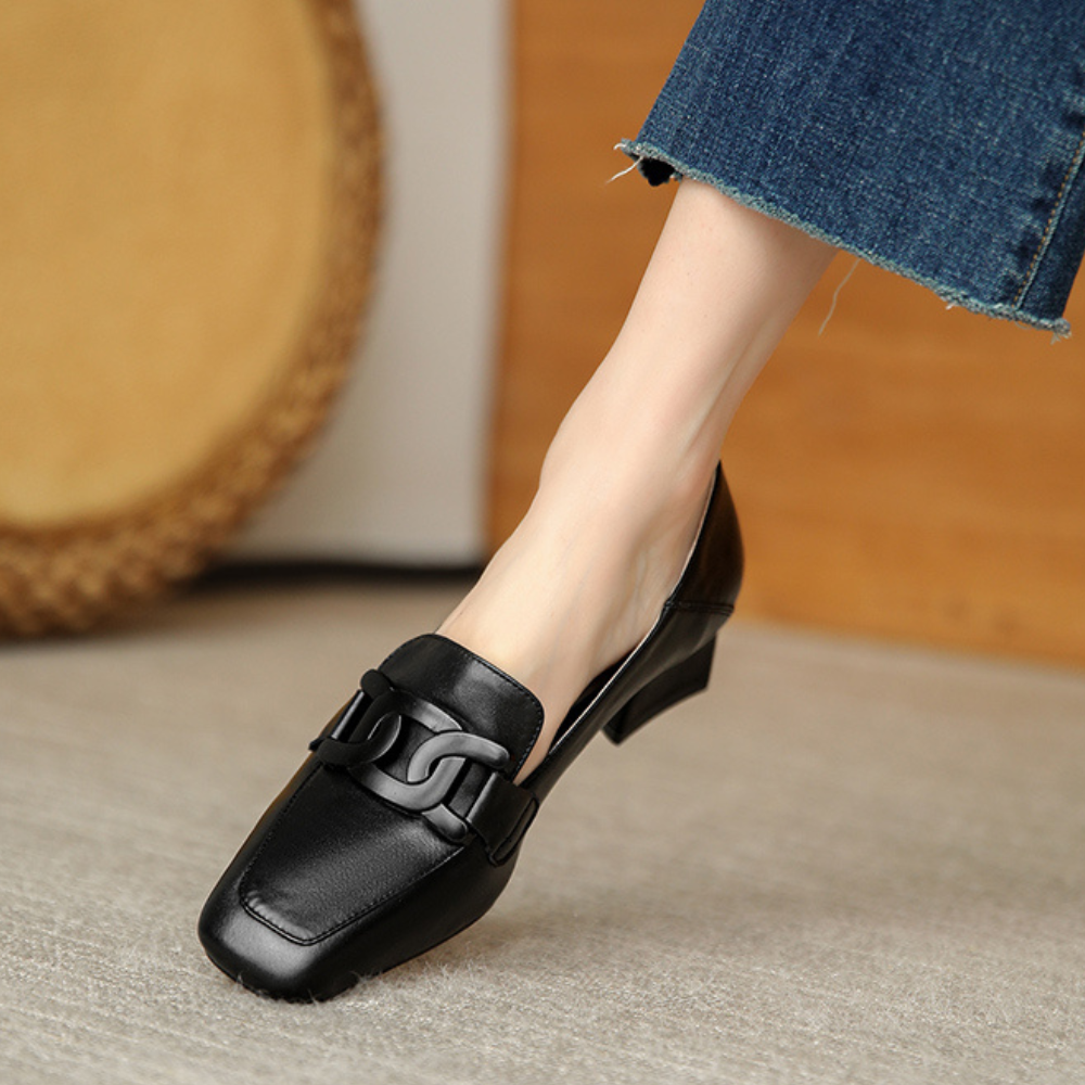 Julia | Damskie Ortopedyczne Buty Mary Jane Wsuwane na Obcasie