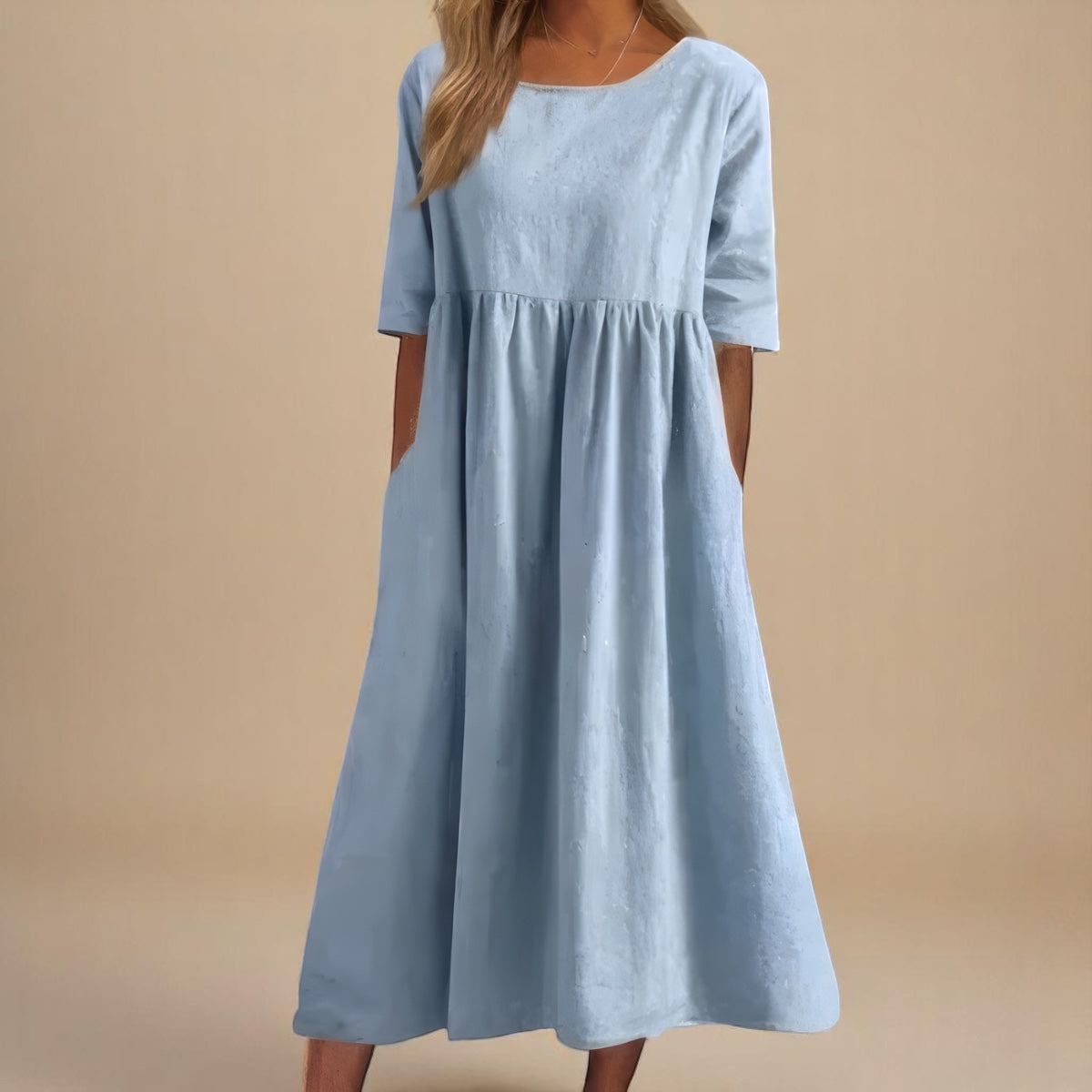 Paulina | Damska Letnia Relaxed Fit Sukienka Midi