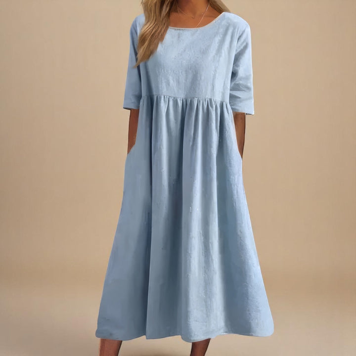 Paulina | Damska Letnia Relaxed Fit Sukienka Midi