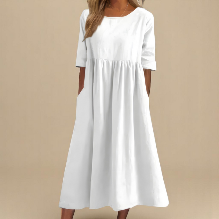 Paulina | Damska Letnia Relaxed Fit Sukienka Midi