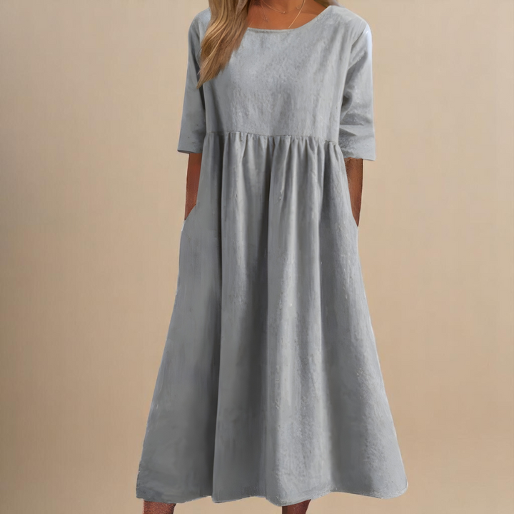 Paulina | Damska Letnia Relaxed Fit Sukienka Midi