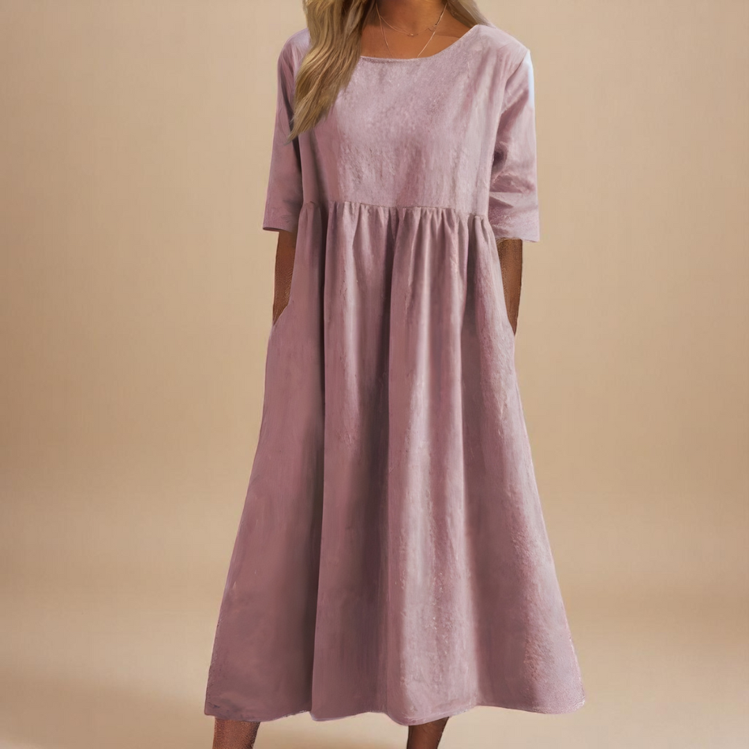 Paulina | Damska Letnia Relaxed Fit Sukienka Midi