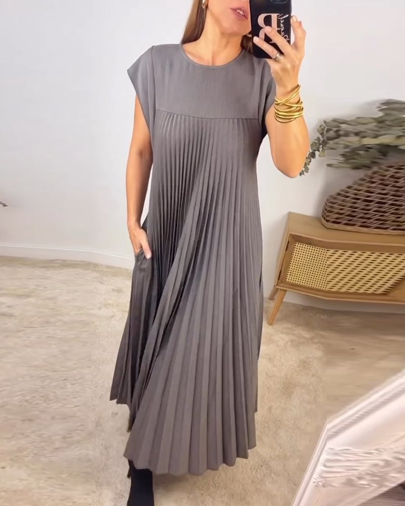 Merle | Damska Elegancka Plisowana Sukienka Maxi
