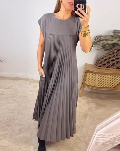 Merle | Damska Elegancka Plisowana Sukienka Maxi