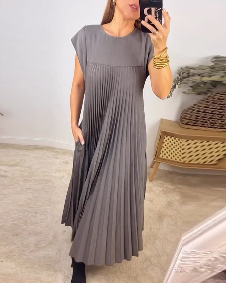 Merle | Damska Elegancka Plisowana Sukienka Maxi