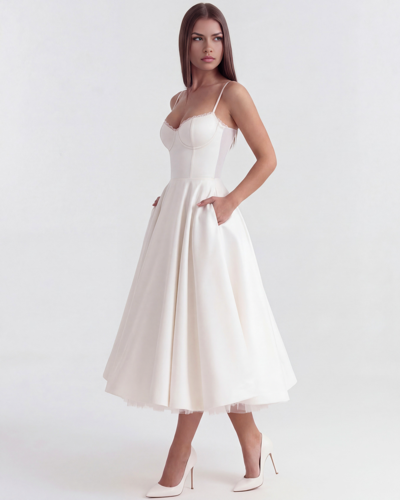 Emilia | Damskie Elegancka Weselna Sukienka A-line
