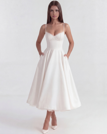 Emilia | Damskie Elegancka Weselna Sukienka A-line