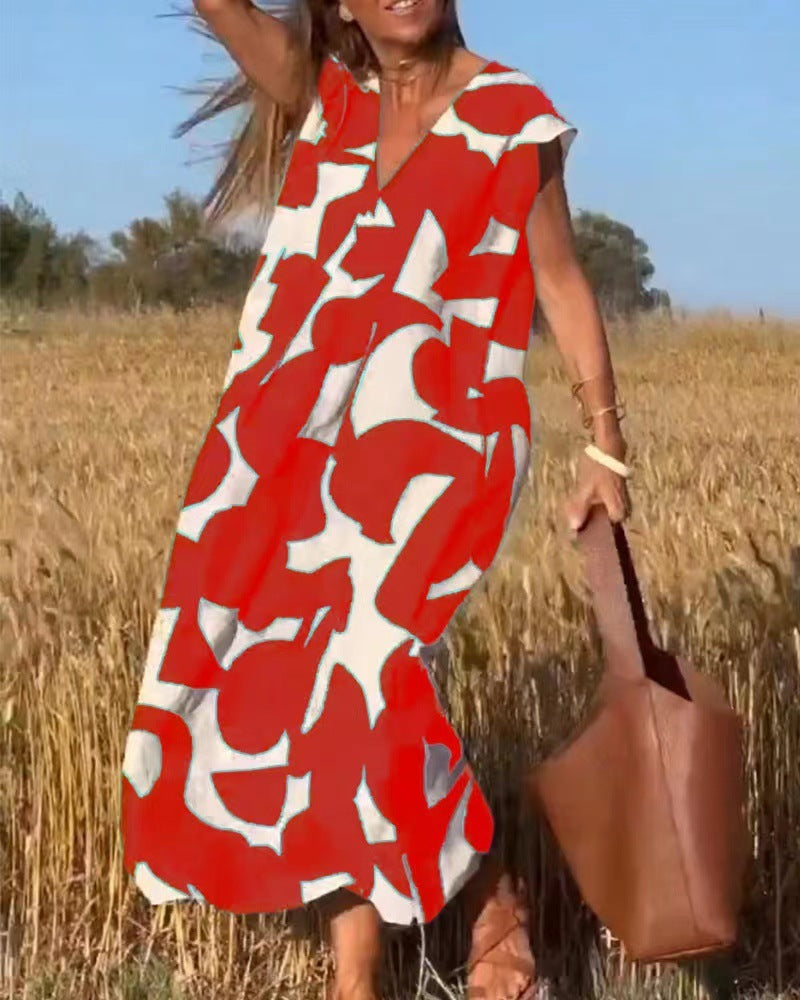 Katarzyna | Damska Letnia Luźna Sukienka Maxi