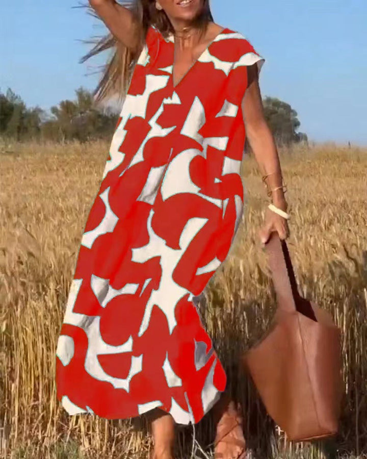 Katarzyna | Damska Letnia Luźna Sukienka Maxi