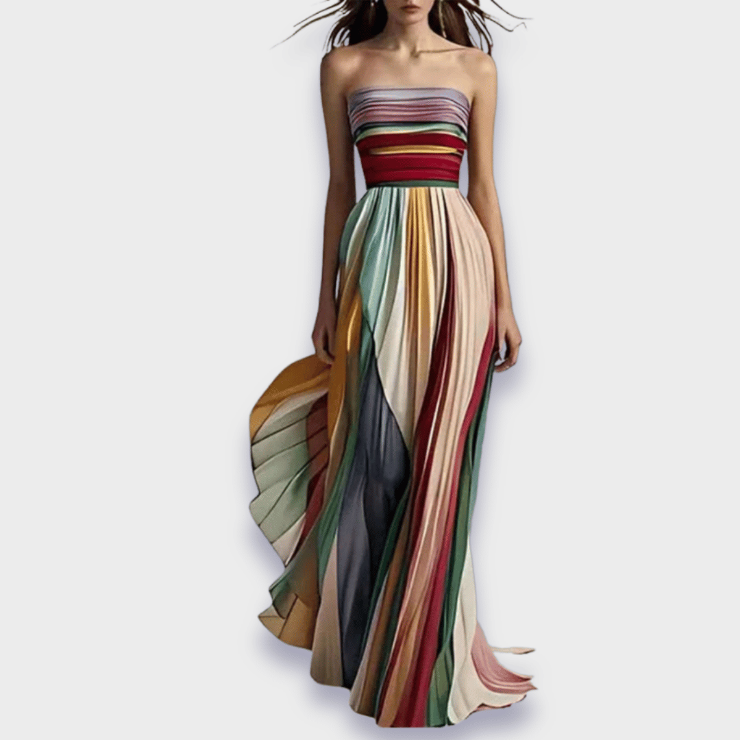 Maria | Damska Elegancka Plisowana Sukienka Maxi