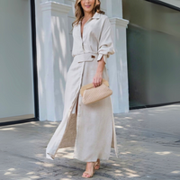 Leandra | Damska Elegancka Sukienka Maxi Guziki