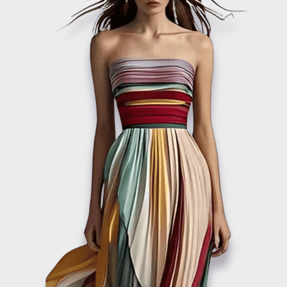 Maria | Damska Elegancka Plisowana Sukienka Maxi