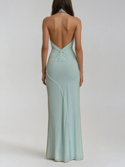 Amelia | Damskie Elegancka Letnia Sukienka Maxi Halter