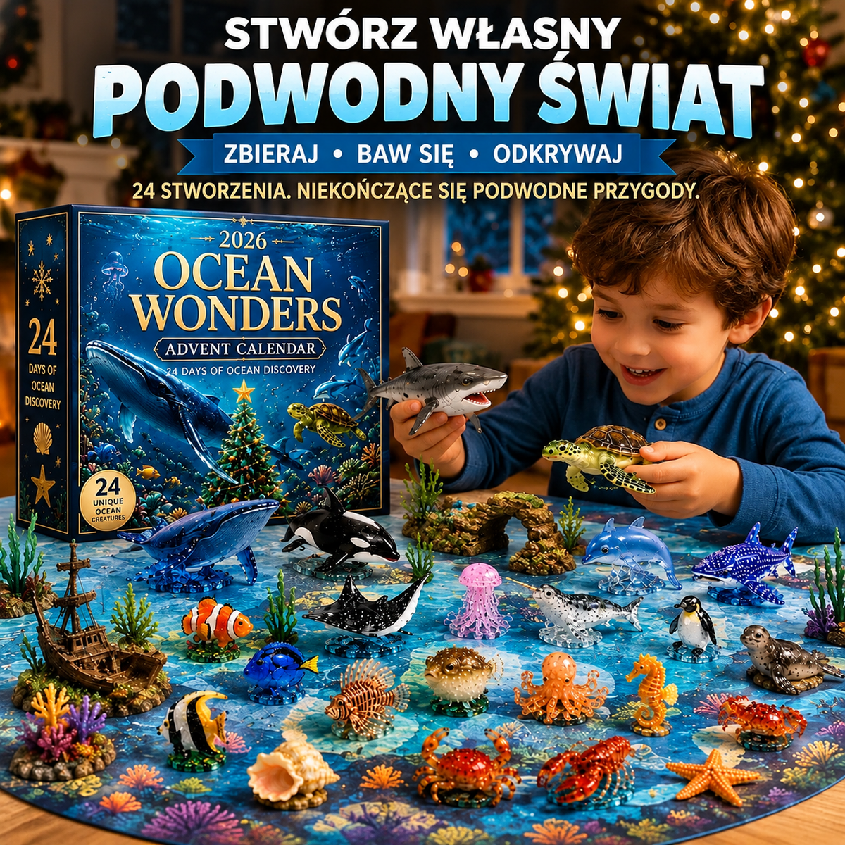 Adwentowy Kalendarz Ocean Wonders z 24 Figurkami