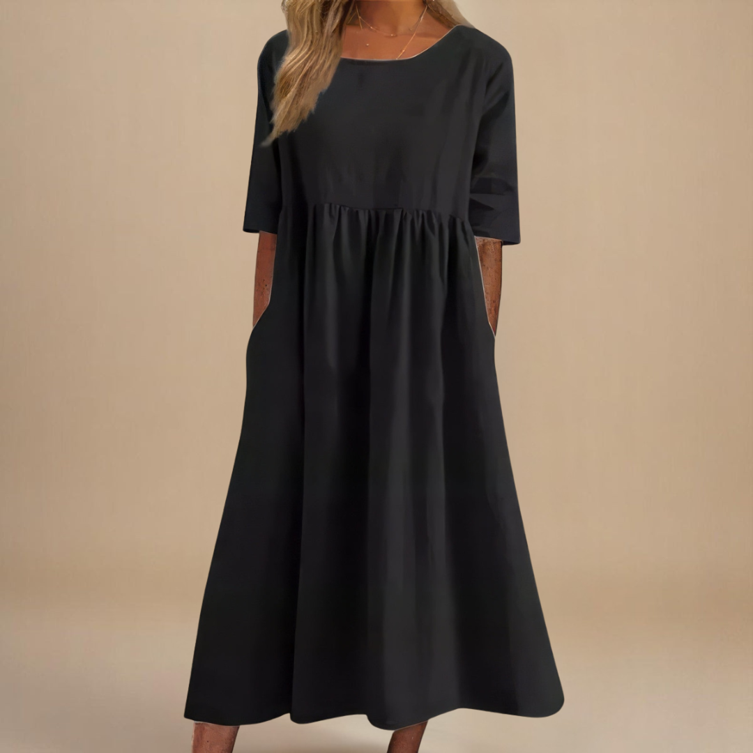 Paulina | Damska Letnia Relaxed Fit Sukienka Midi