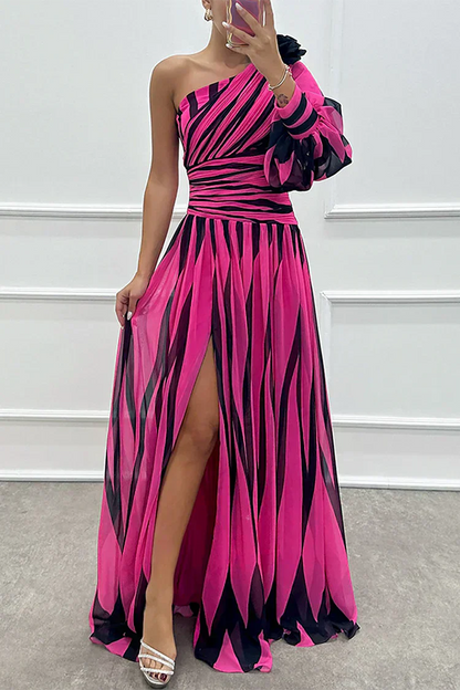 Marcelina | Damska Wieczorowa One Shoulder Sukienka Na Wesele