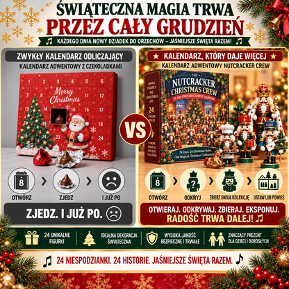 Kalendarz Adwentowy z 24 Figurkami Dziadka do Orzechów