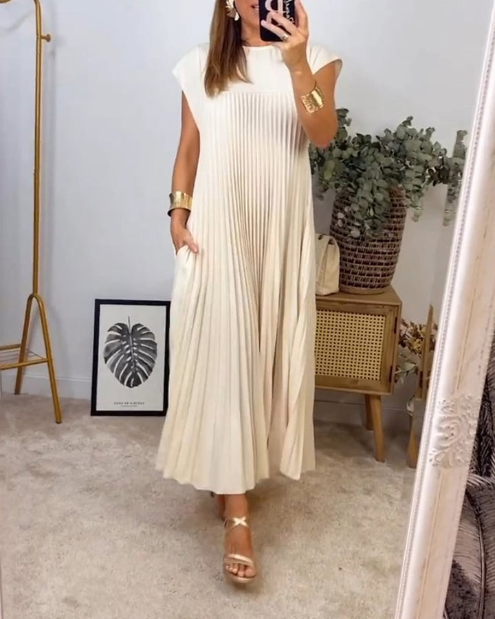 Merle | Damska Elegancka Plisowana Sukienka Maxi