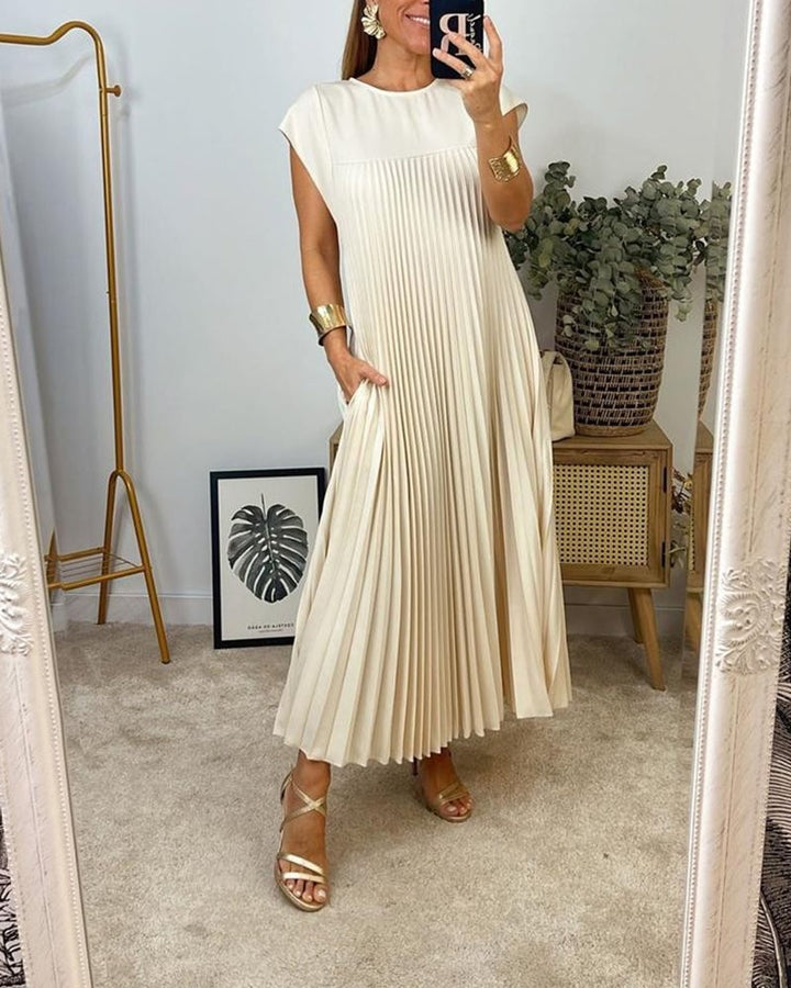 Merle | Damska Elegancka Plisowana Sukienka Maxi
