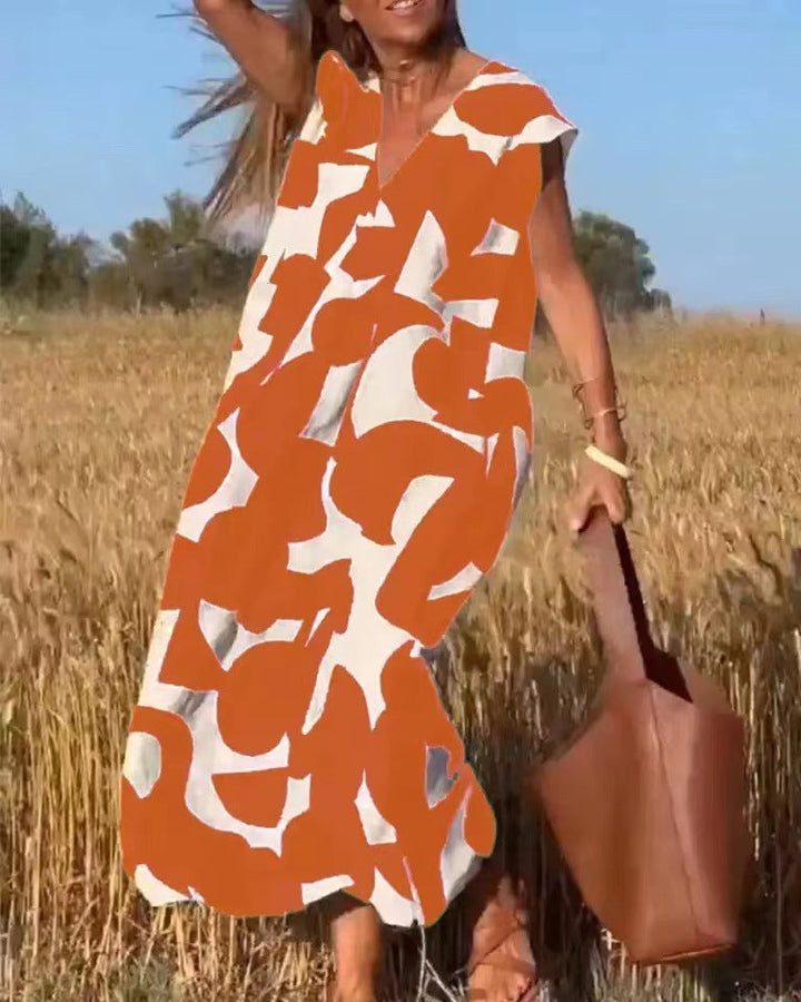 Katarzyna | Damska Letnia Luźna Sukienka Maxi