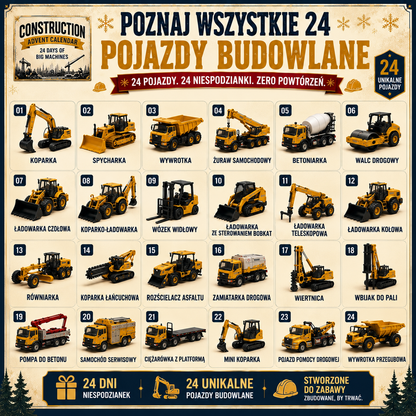 Kalendarz Adwentowy 24 Pojazdy Budowlane