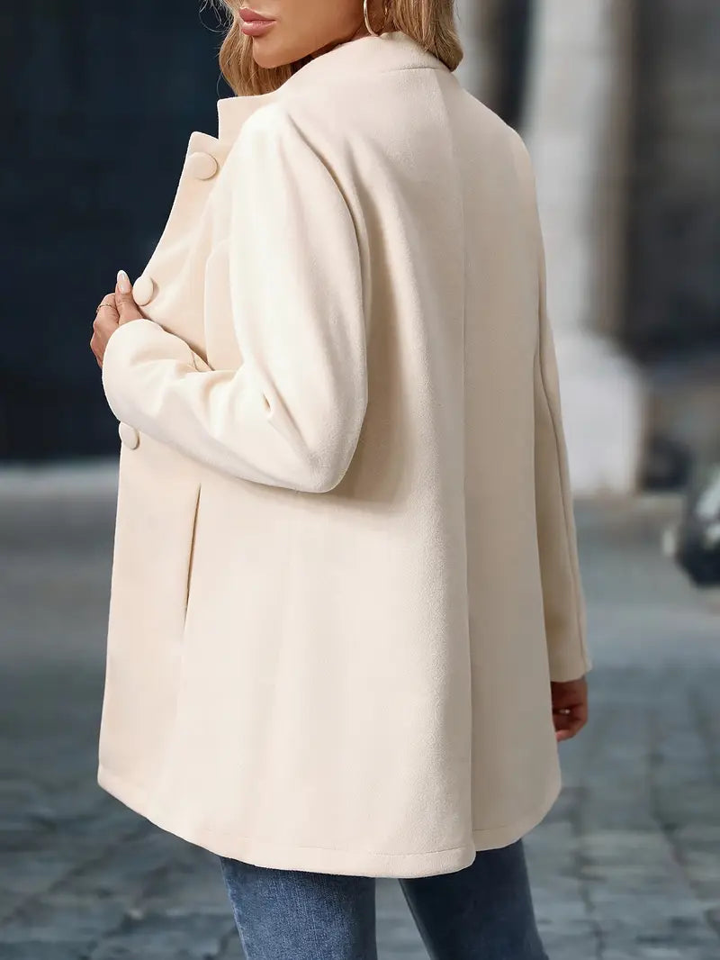 Klaudia | Damskie Elegancki Jesienny Płaszcz na Guziki
