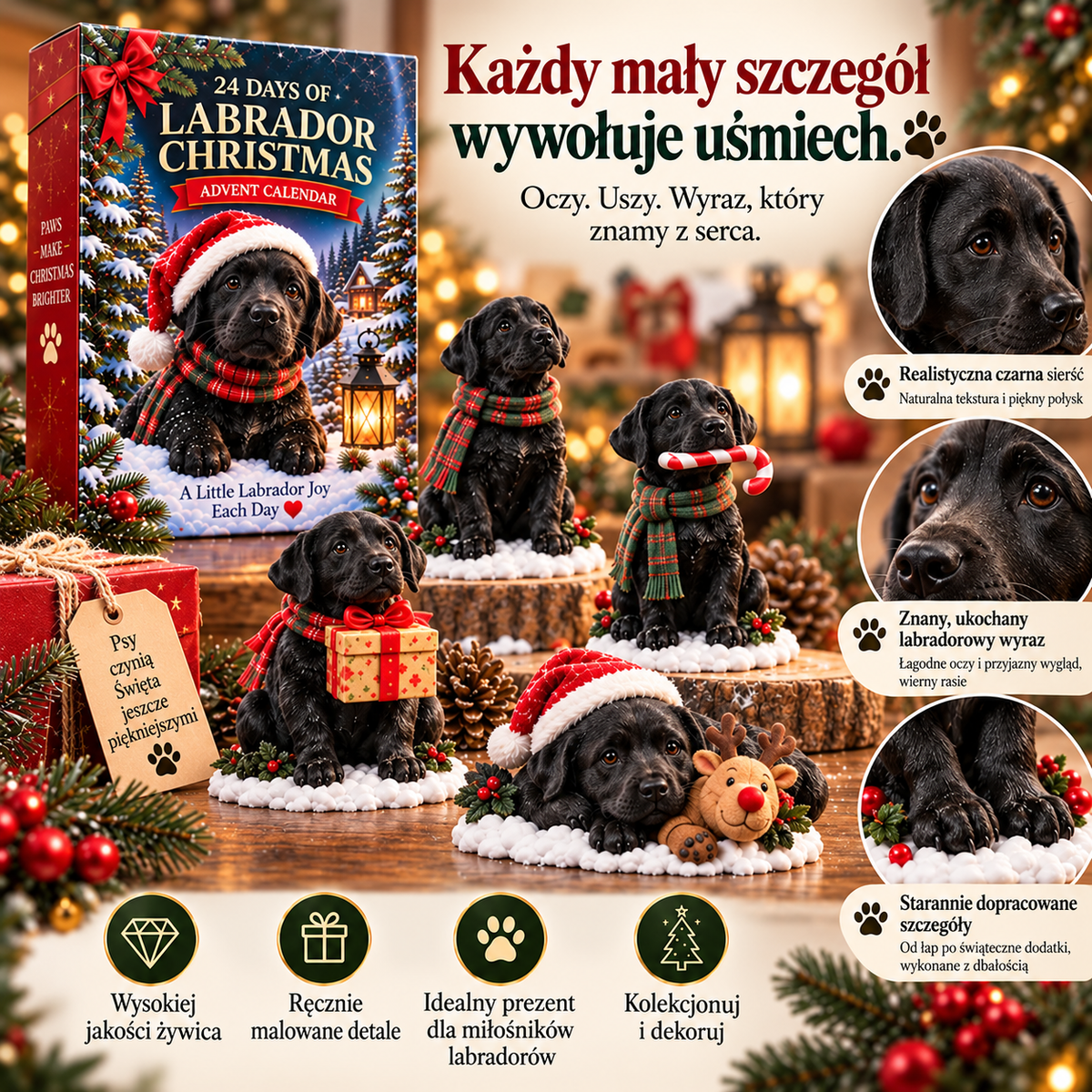 Adwentowy Kalendarz Labrador Christmas 24 Figurki
