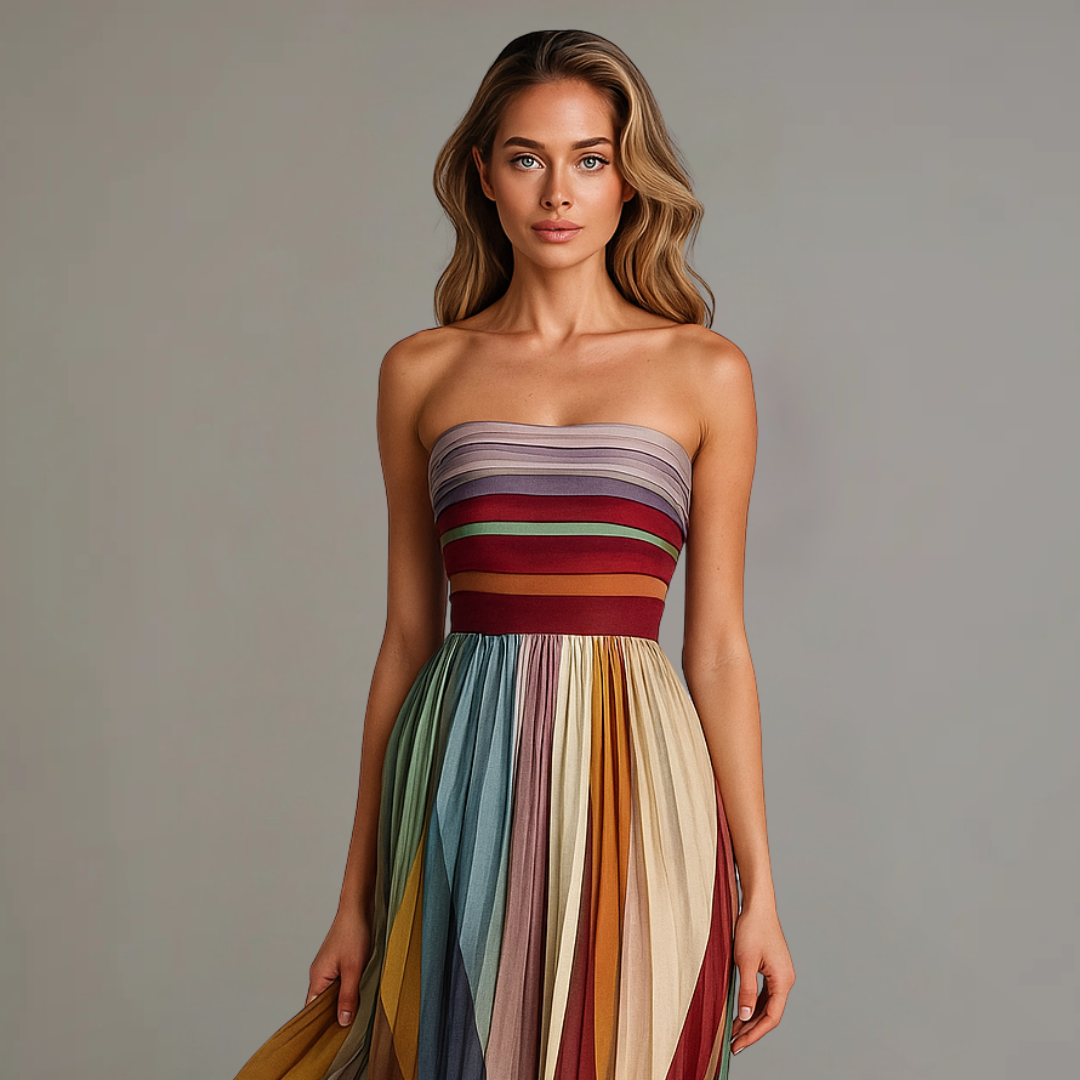 Jiskani | Damska Plisowana Sukienka Maxi