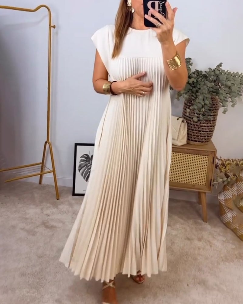 Merle | Damska Elegancka Plisowana Sukienka Maxi