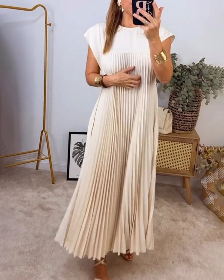 Merle | Damska Elegancka Plisowana Sukienka Maxi