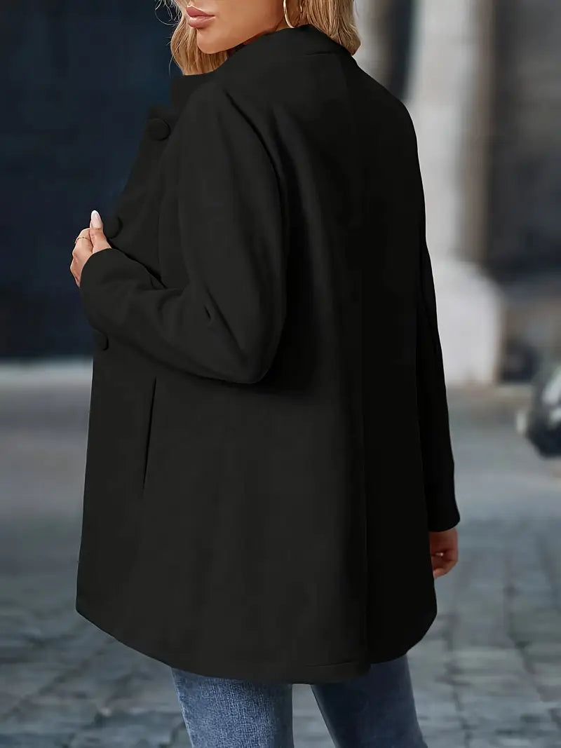 Klaudia | Damskie Elegancki Jesienny Płaszcz na Guziki