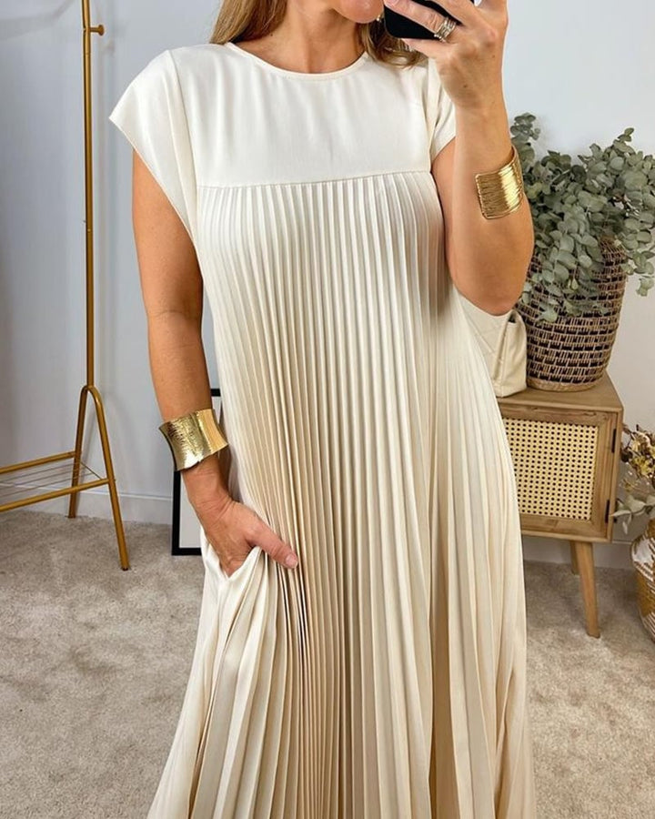 Merle | Damska Elegancka Plisowana Sukienka Maxi