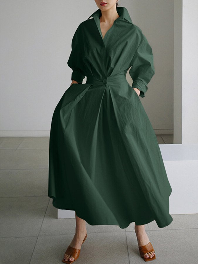 Agnieszka | Damska Elegancka Guzikowa Sukienka Maxi