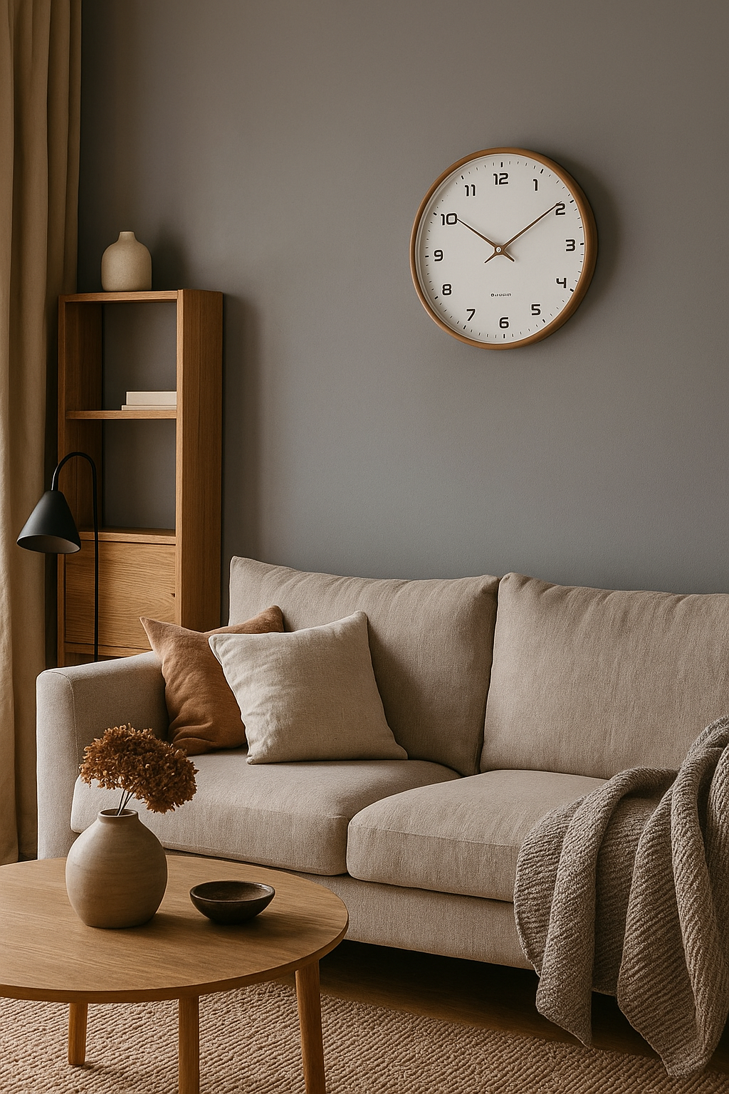 Drewniany Zegar Ścienny w Stylu Skandynawskim – Minimalistyczna Elegancja Olyra Butik