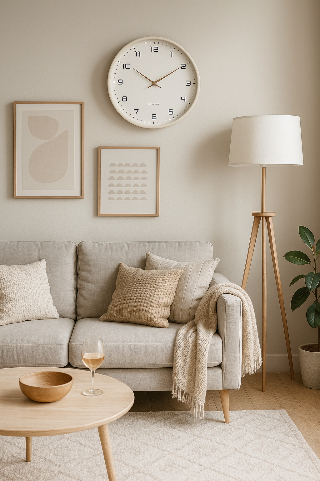 Drewniany Zegar Ścienny w Stylu Skandynawskim – Minimalistyczna Elegancja Olyra Butik