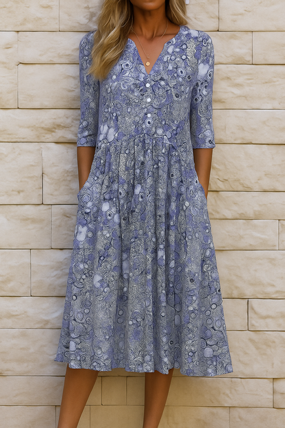 Florisse | Damska Letnia Sukienka Midi w Kwiaty