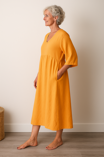 Lucyna | Damskie Casualowa Wygodna Sukienka V-neck