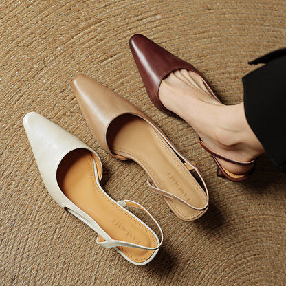 Karina | Damskie Skórzane Slingback Szpilki