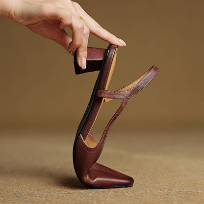 Karina | Damskie Skórzane Slingback Szpilki